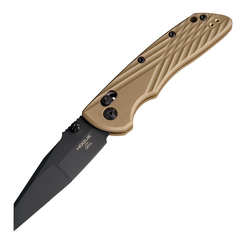 Hogue - Deka Manual Folder 3.25" Wharncliffe Blade Black Cerakote FDE 