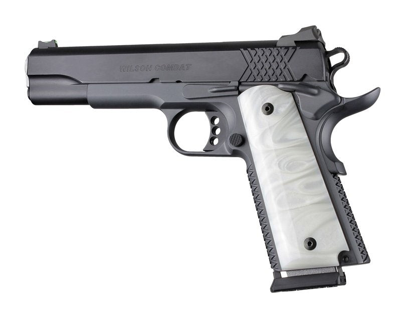 Hogue - Smooth Pearlized Polymer Grip Panels Ambi-Cut White