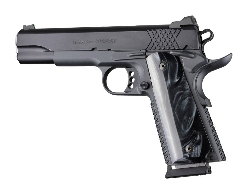 Hogue - Smooth Pearlized Polymer Grip Panels Ambi-Cut Black