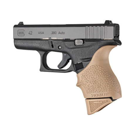 Hogue - OverMolded Rubber Grip Extension Base Pad for GLOCK 42 - FDE