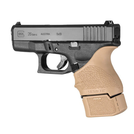 Hogue - OverMolded Rubber Grip Extension Base Pad for GLOCK 19 FDE