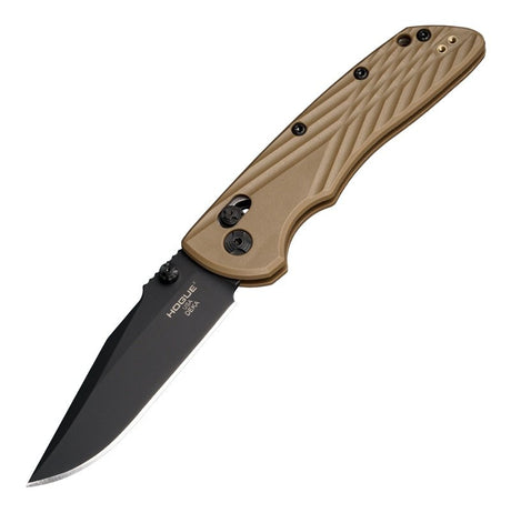 Hogue - Deka Manual Folder 3.25" Clip Point Blade - Black Cerakote