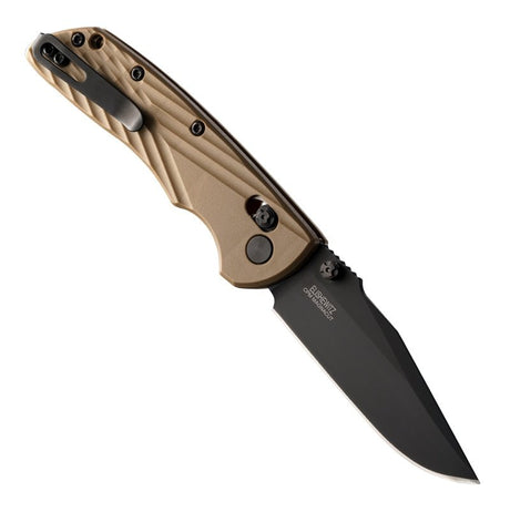 Hogue - Deka Manual Folder 3.25" Clip Point Blade - Black Cerakote