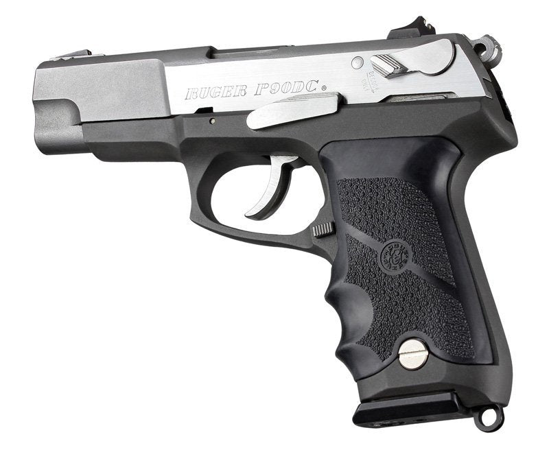 Hogue - Rubber Grip with Finger Grooves for Ruger P85/P91 - Black