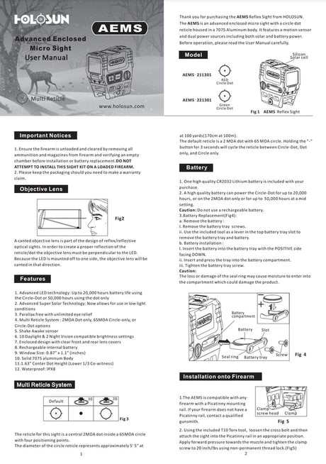 Holosun - AEMS Advanced Enclosed Micro Sight