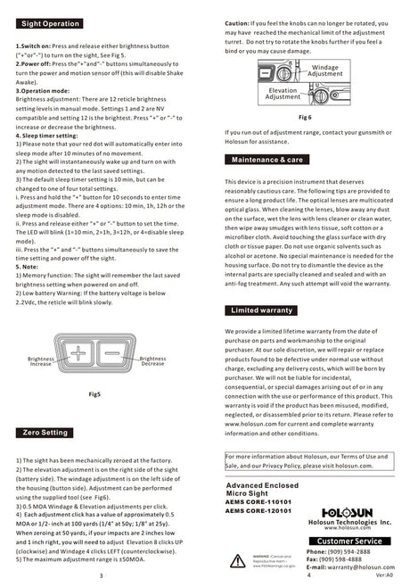 Holosun - AEMS Core, Advanced Enclosed Micro Sight, Core Features