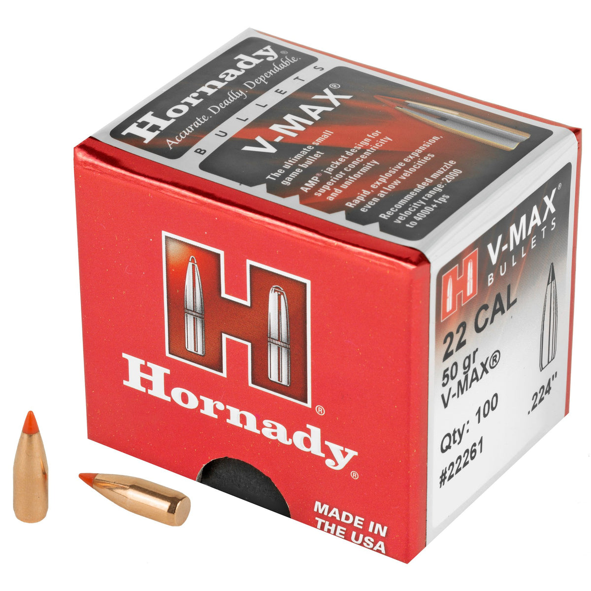Hornady - 22 Cal .224 50 gr V-MAX Bullets