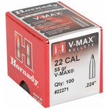 Hornady - 22 Cal .224 55 gr V-MAX Varmint Bullets