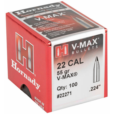 Hornady - 22 Cal .224 55 gr V-MAX Varmint Bullets