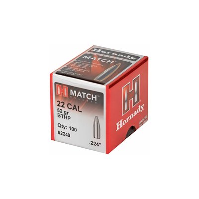 Hornady - 22 Cal .224 52 gr BTHP Match Bullets