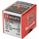 Hornady - 22 Cal .224 55 gr FMJ-BT with Cannelure