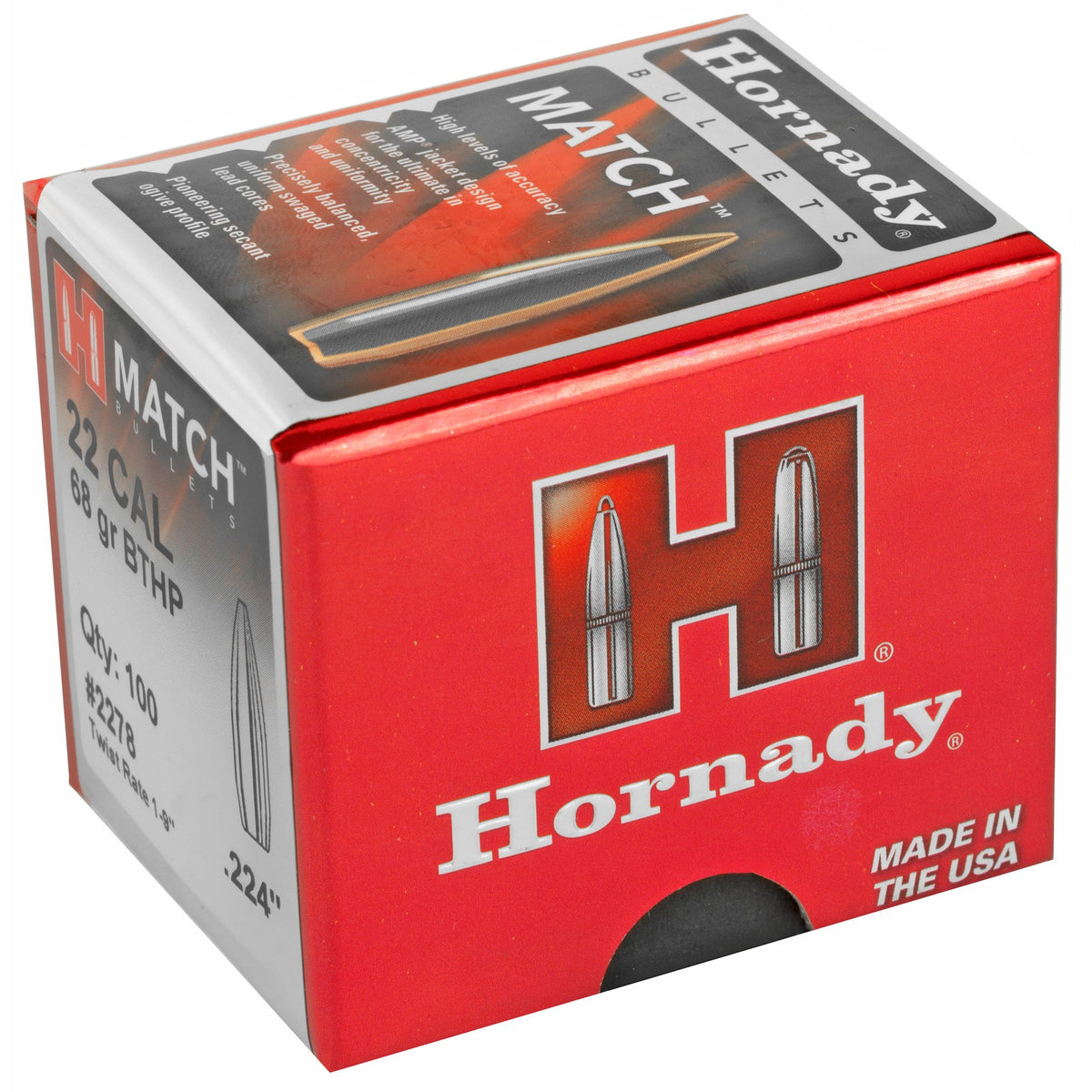 Hornady - 22 Cal .224 68 gr BTHP Match Bullets