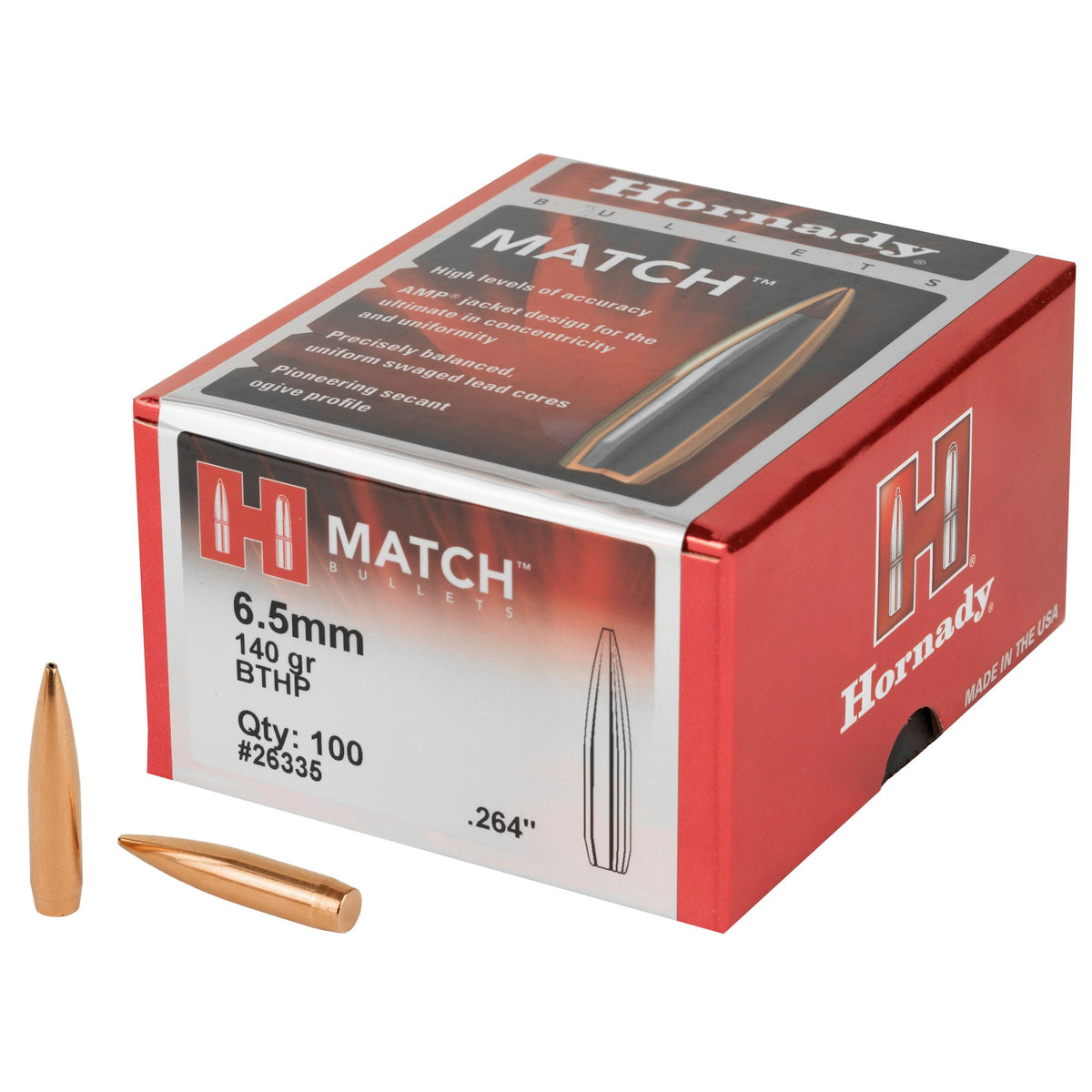 Hornady - 6.5mm .264 140 gr BTHP Match Bullets