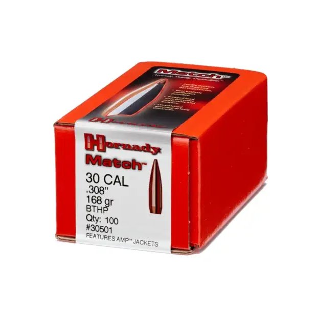 Hornady - 30 Cal .308 168 gr BTHP Match Bullets
