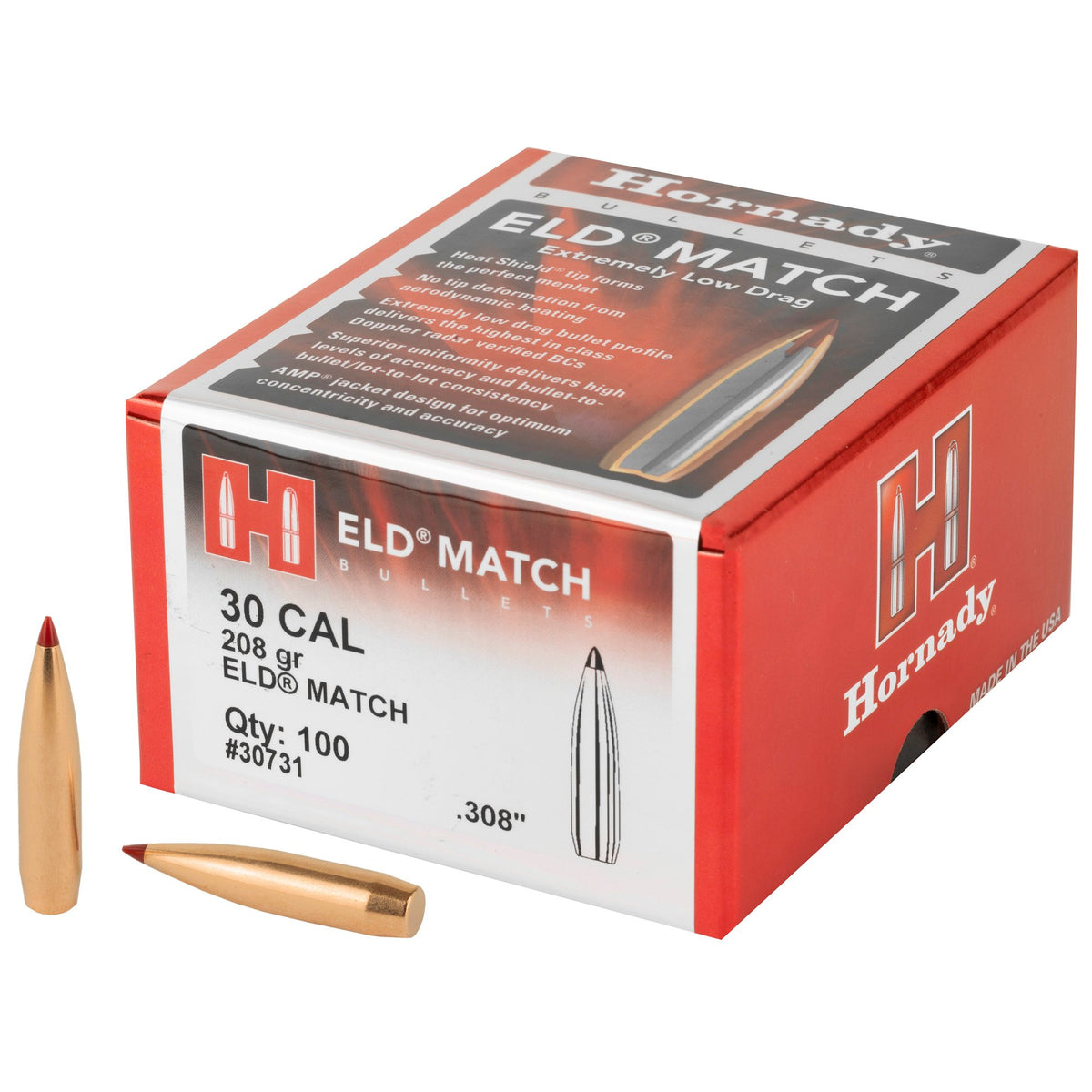 Hornady - 30 Cal .308 208 gr ELD Match Bullets
