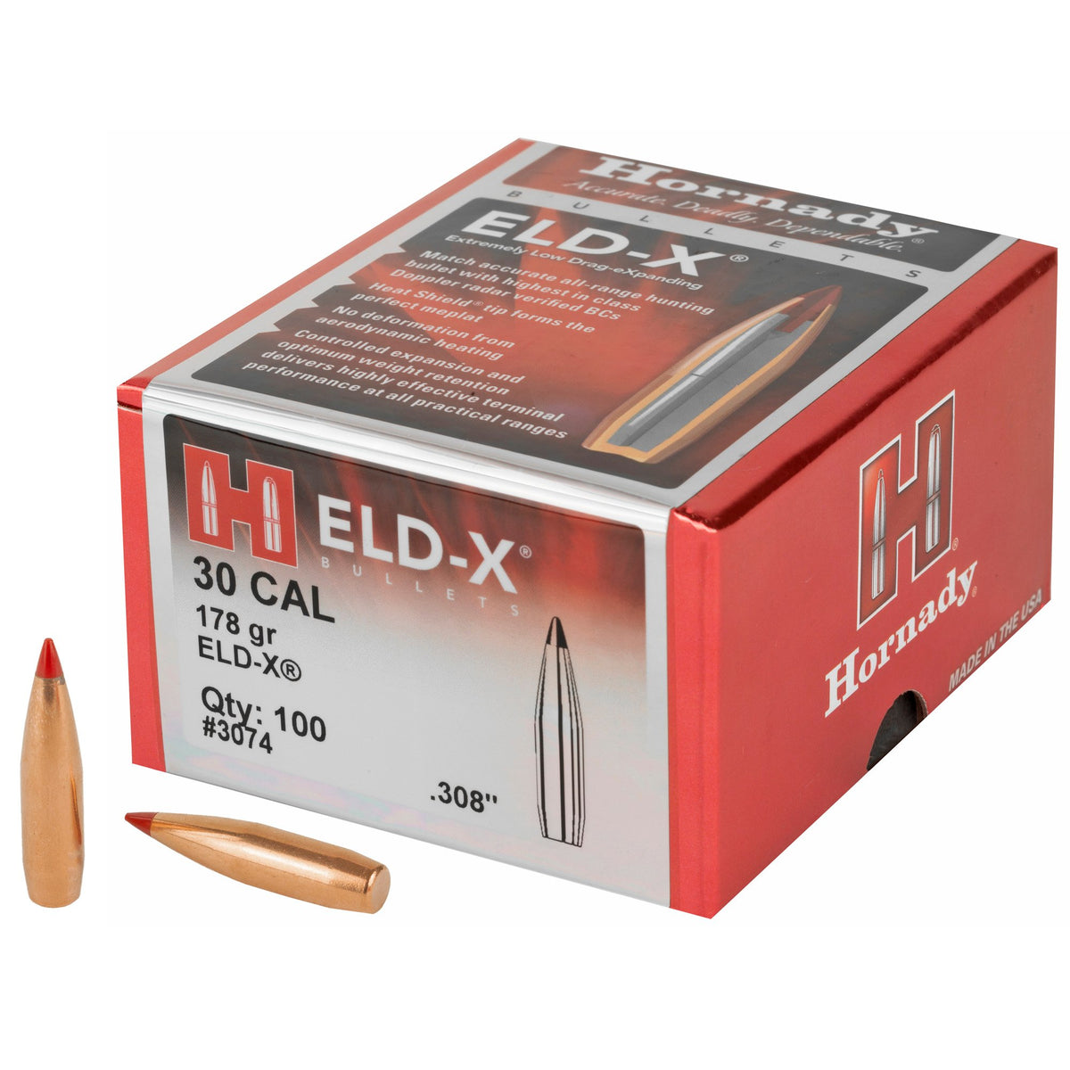 Hornady - 30 Cal .308 178 gr ELD-X Bullets