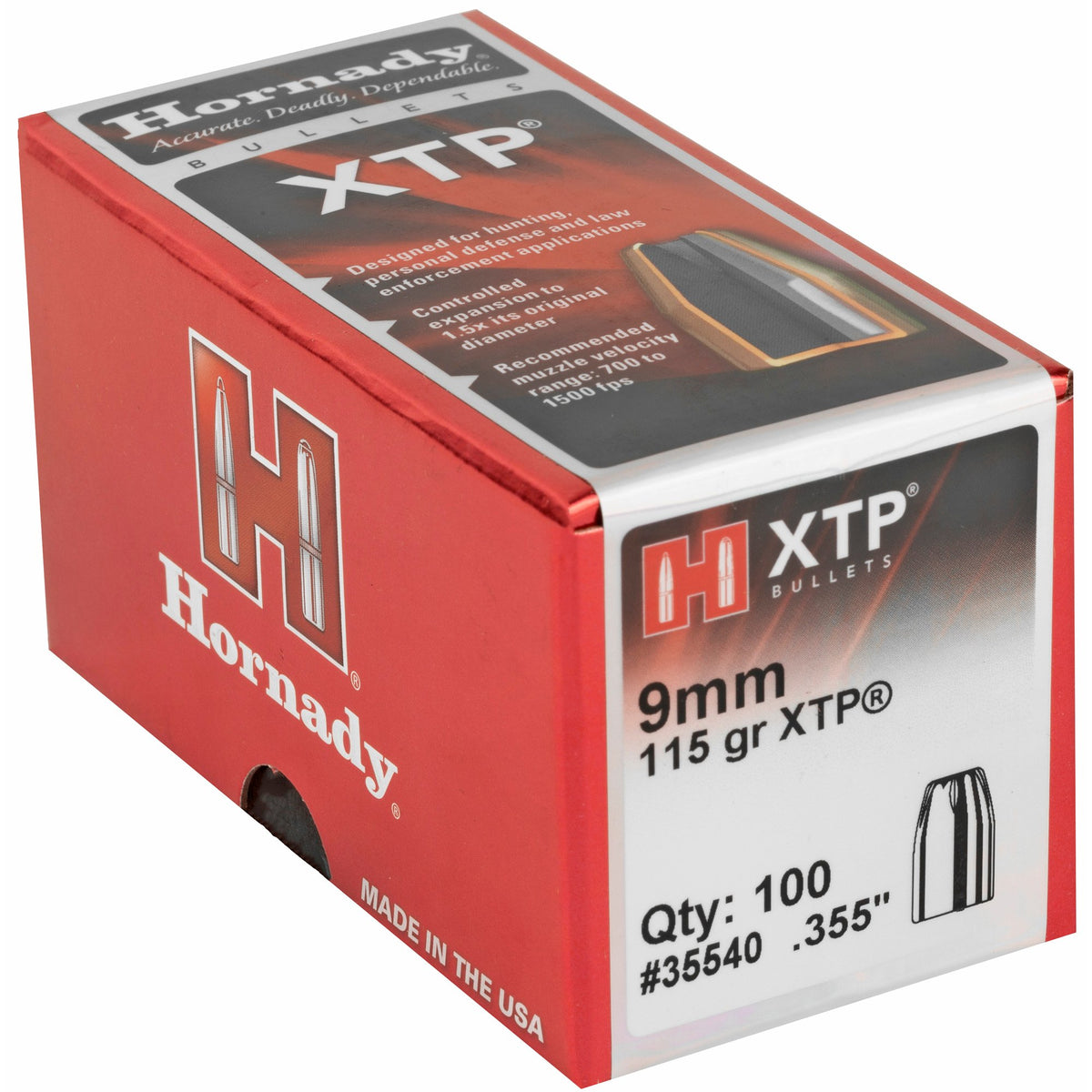 Hornady - 9mm .355 115 gr XTP Bullet