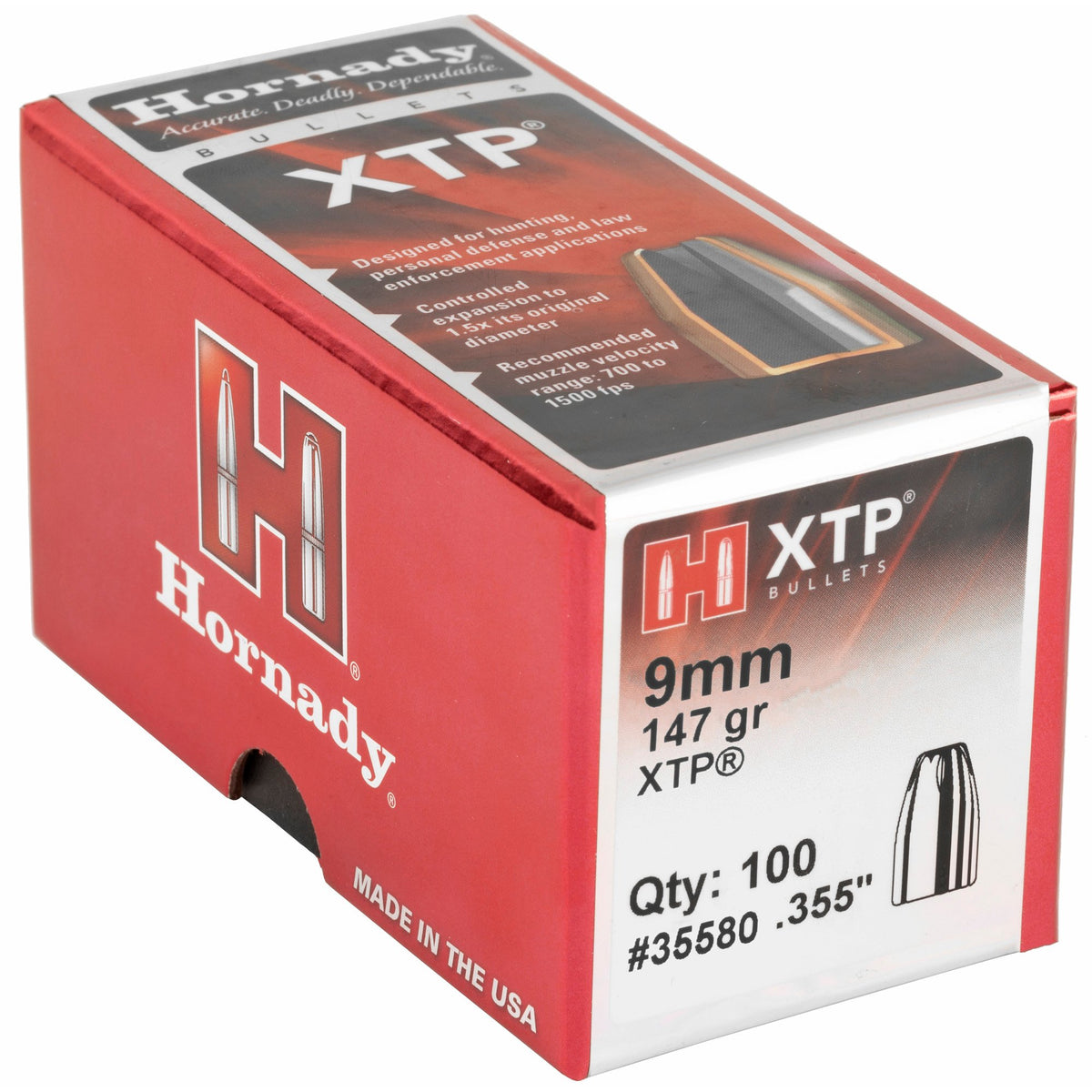 Hornady - 9mm .355 147 gr XTP Bullet