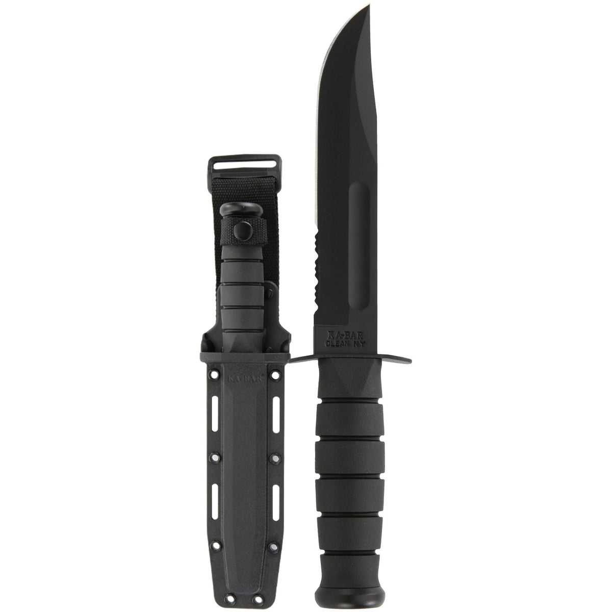 KA-BAR - Full Size Black Knife, Serrated Edge