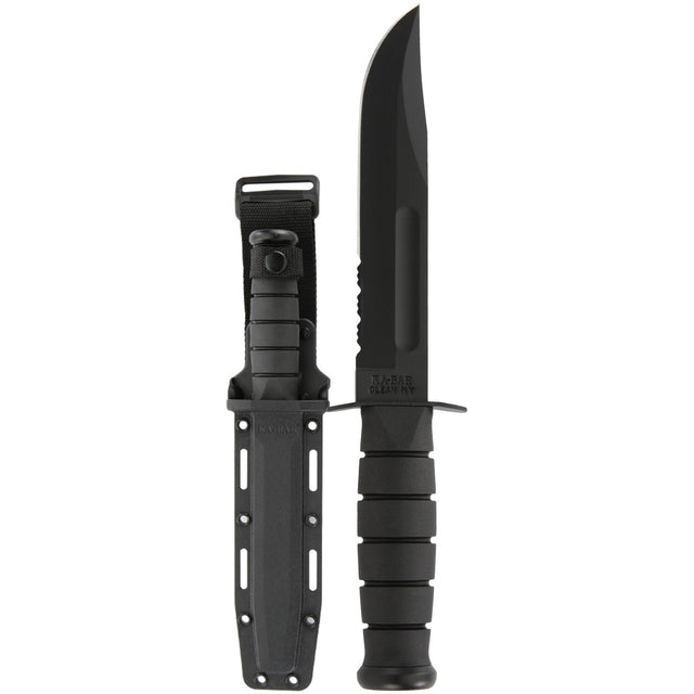 KA-BAR - Full Size Black Knife, Serrated Edge