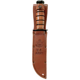 KA-BAR - U.S. Army Knife, Straight Edge, Brown Leather Handle