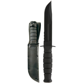 KA-BAR - Short Serrated Knife with Leather Sheath