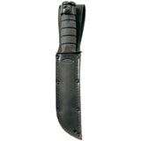 KA-BAR - Short Serrated Knife with Leather Sheath