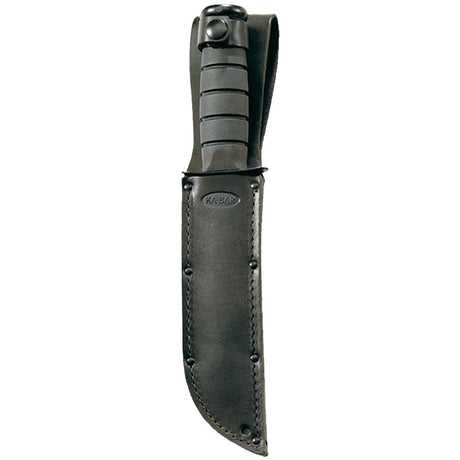 KA-BAR - Short Serrated Knife with Leather Sheath