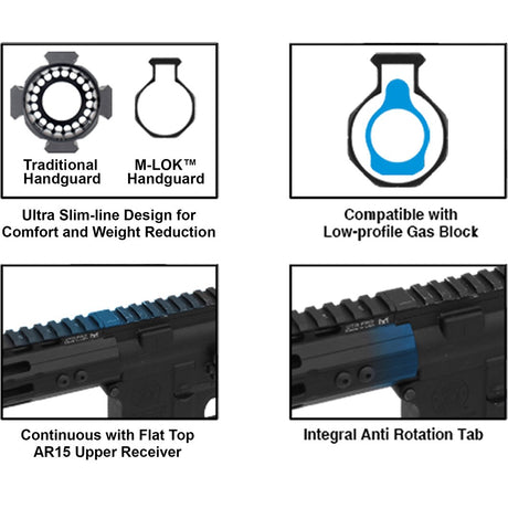 UTG - Pro AR15 Super Slim Free Float M-LOK Handguard, 15" — view 4