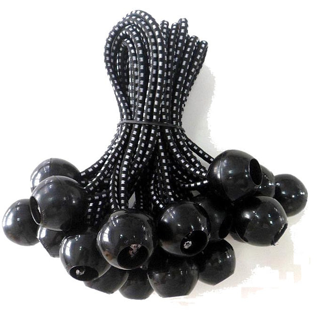 KOTAP - Black Ball Bungee 9" 25-Pack