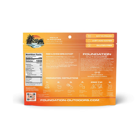 FOUNDATION Outdoors - Rise & Shine Breakfast Freeze Dried Meal