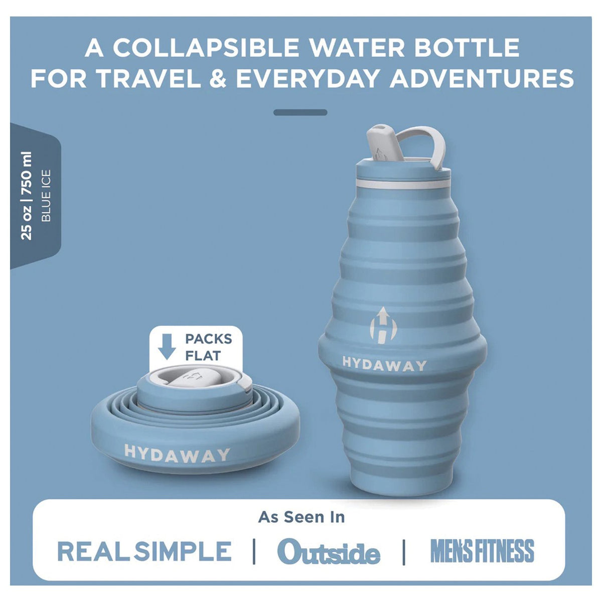 HYDAWAY - Collapsible Water Bottle Blue Ice 25 oz