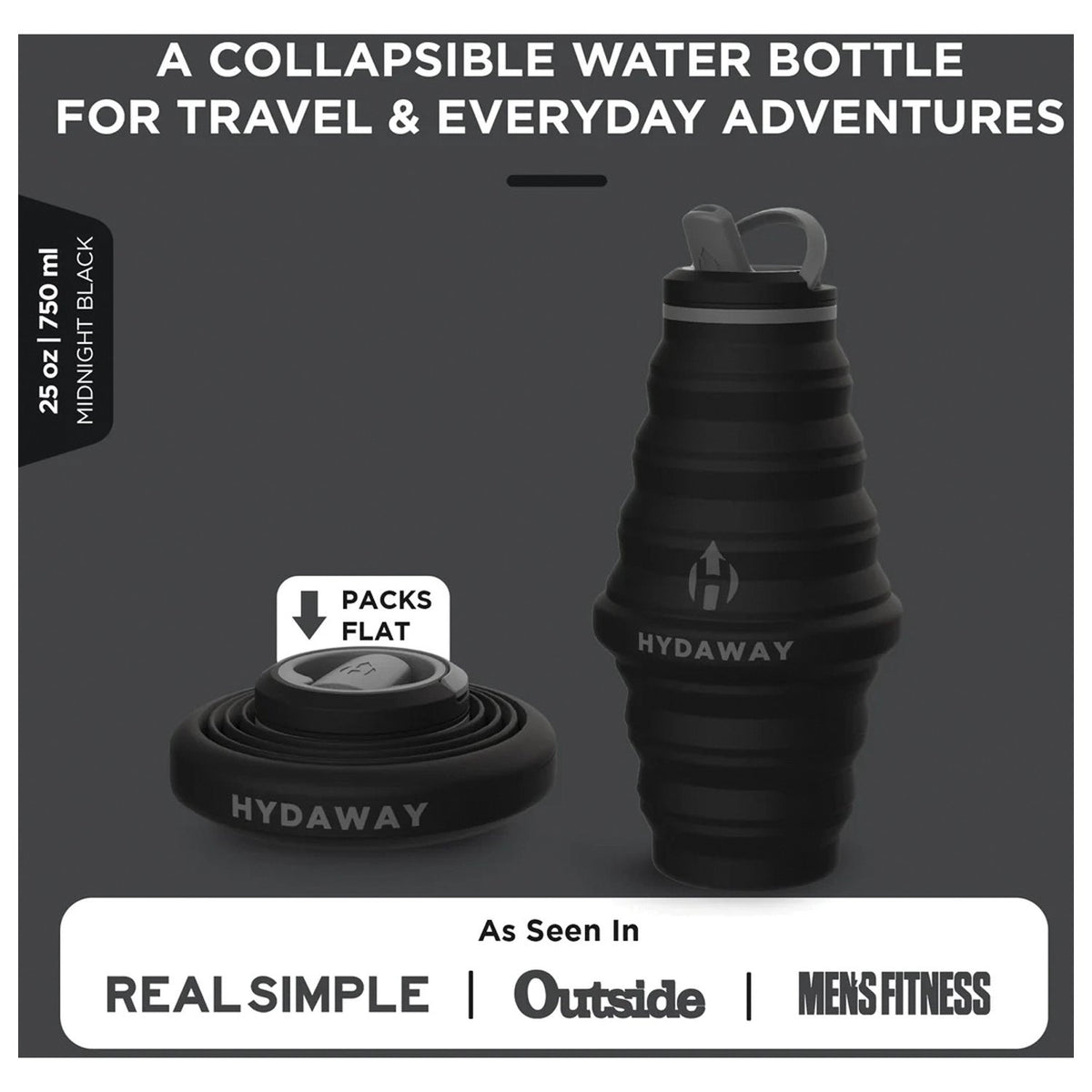HYDAWAY - Collapsible Water Bottle Midnight 25 oz