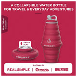 HYDAWAY - Collapsible Water Bottle 25 oz - Raspberry