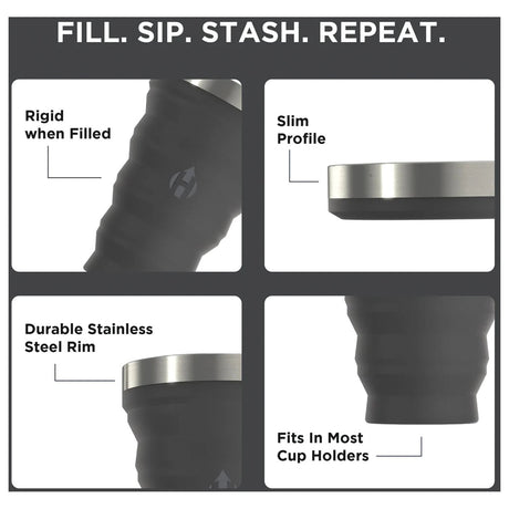 HYDAWAY - Collapsible Pint Cup Jet Black