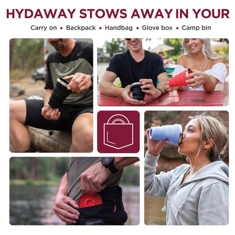 HYDAWAY - Collapsible Pint Cup 16 fl oz - Raspberry