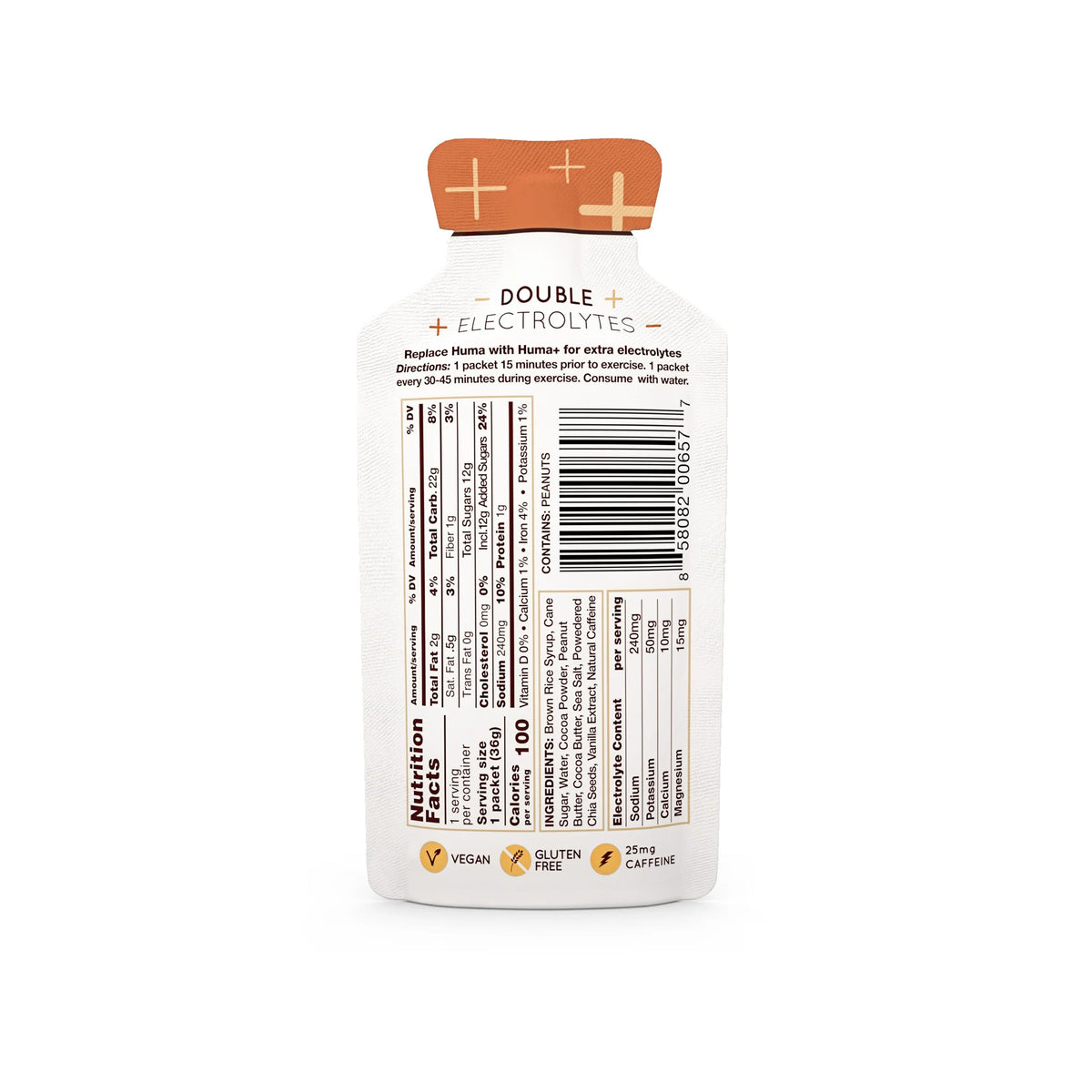 HUMA GEL - Chocolate Peanut Butter with Caffeine — view 2