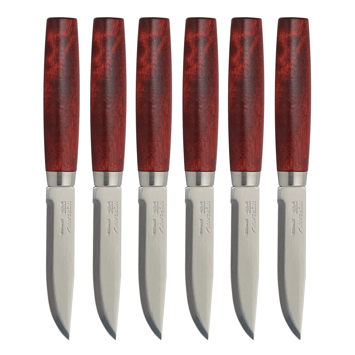 Morakniv - Steak Knife Classic 6-Pack with Red Birch Handles