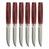 Morakniv - Steak Knife Classic 6-Pack with Red Birch Handles