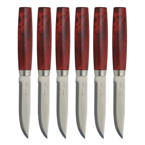 Morakniv - Steak Knife Classic 6-Pack with Red Birch Handles