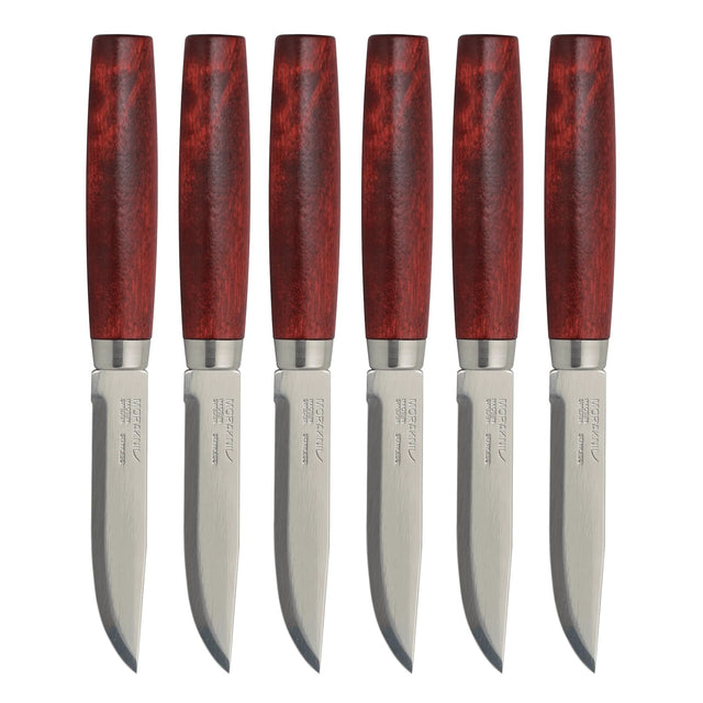 Morakniv - Steak Knife Classic 6-Pack with Red Birch Handles