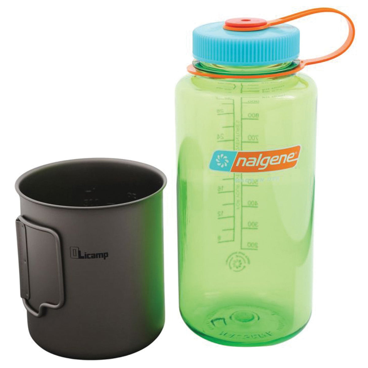 OLICAMP - Space Saver Titanium Mug with Nalgene Bottle