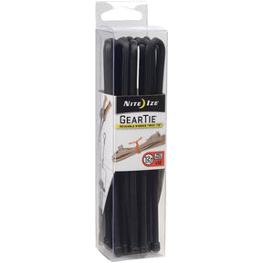 NITE IZE - Gear Tie ProPack 12" Black - 12 Pack