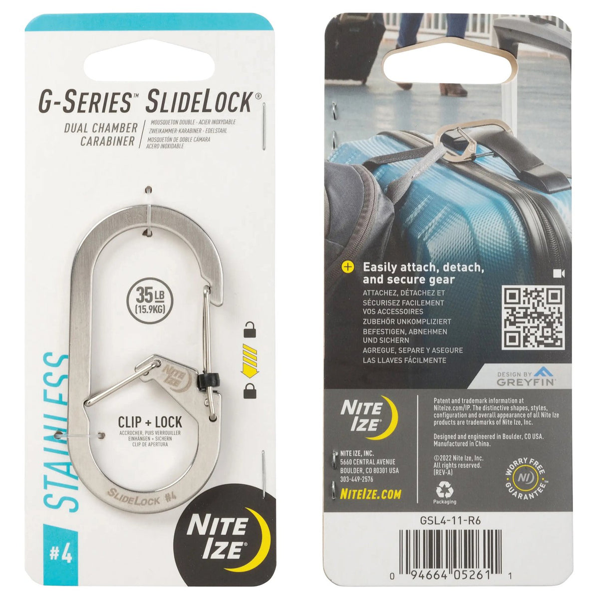 NITE IZE - SlideLock #4 Dual Biner - Stainless Steel