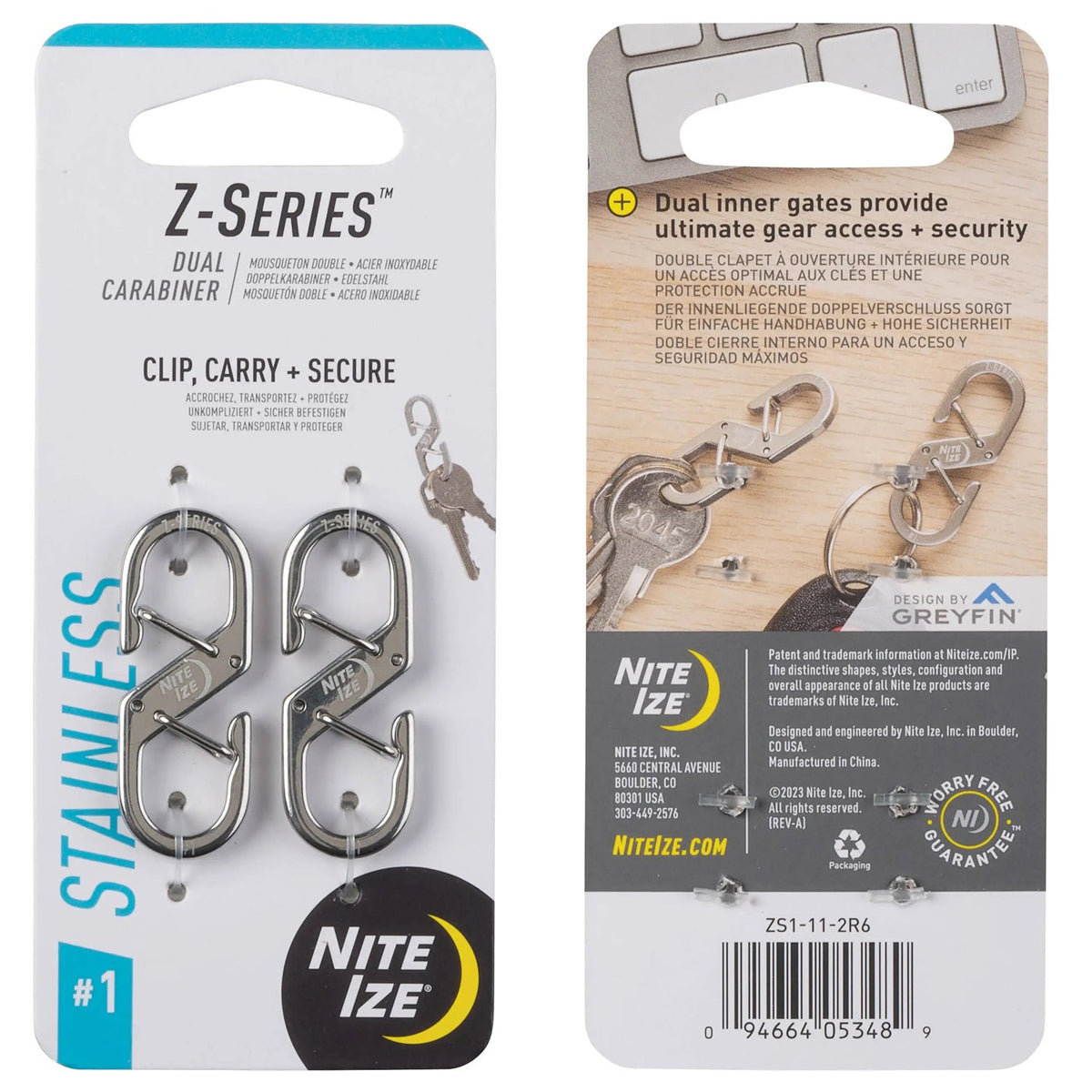 NITE IZE - Z-Series #1 Dual Carabiner 2-Pack