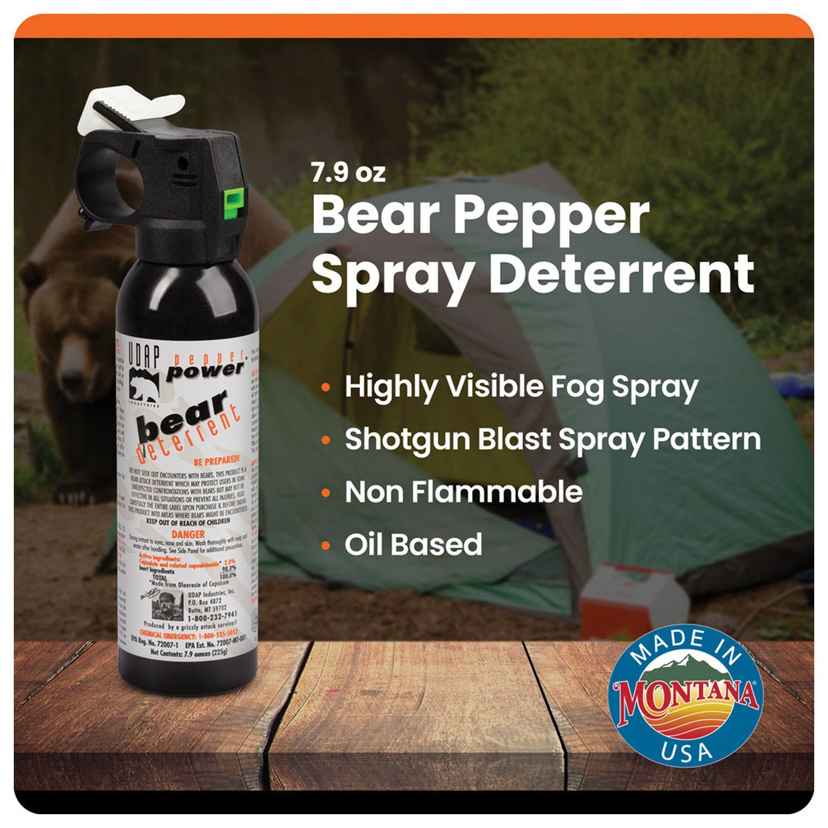 UDAP - 7.9 oz Bear Spray Without Holster