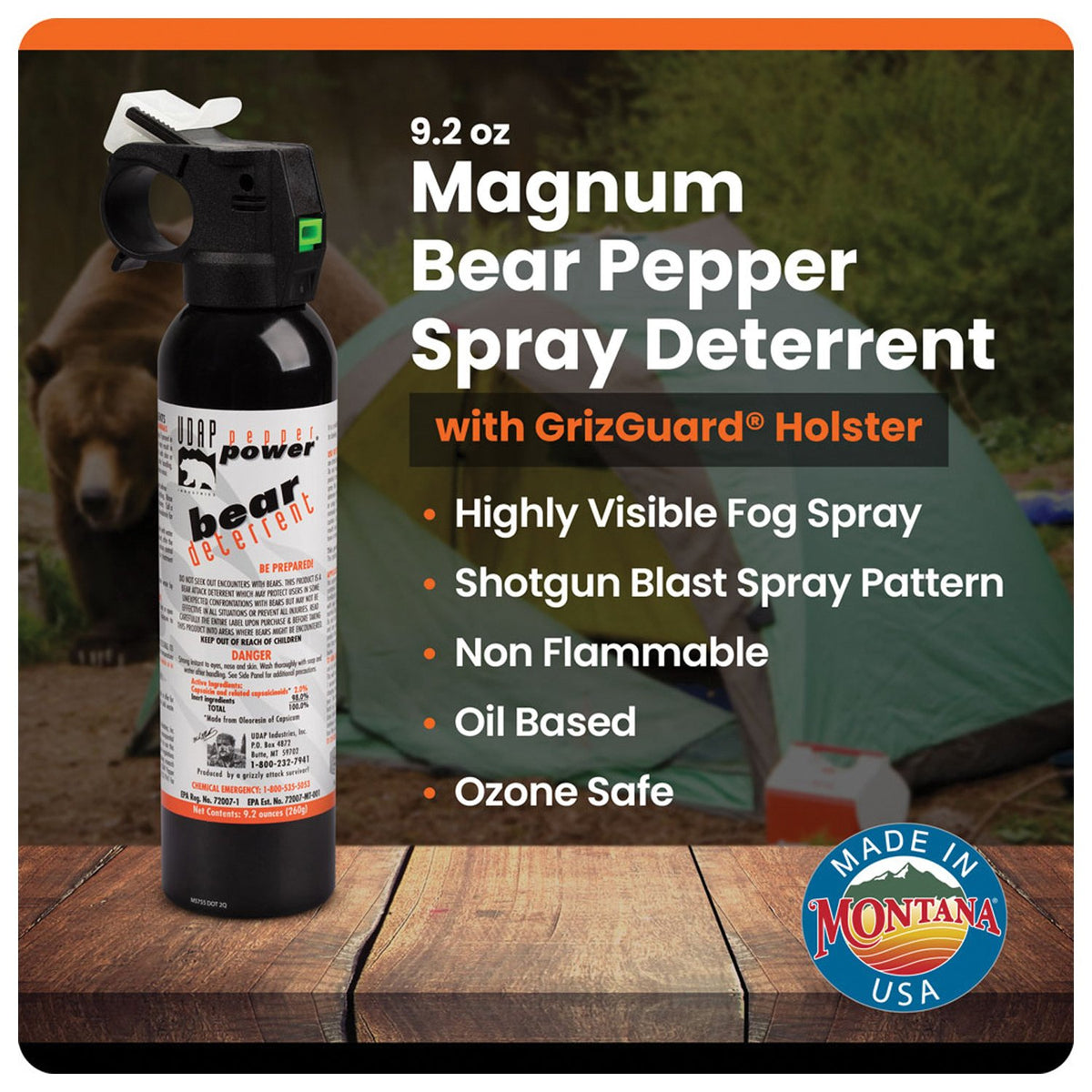 UDAP - 9.2 oz Bear Spray with Holster
