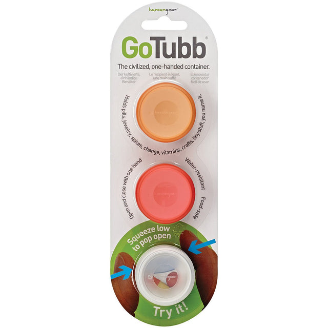 HUMANGEAR - GoTubb Small 3-Pack in Clear, Orange, Red