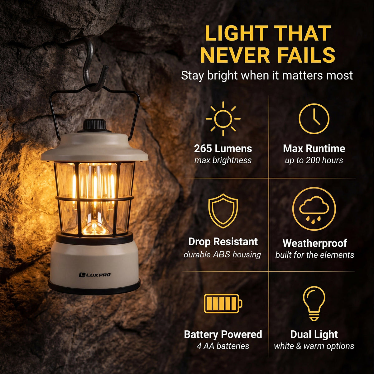 LUXPRO - Retro Lantern Beige