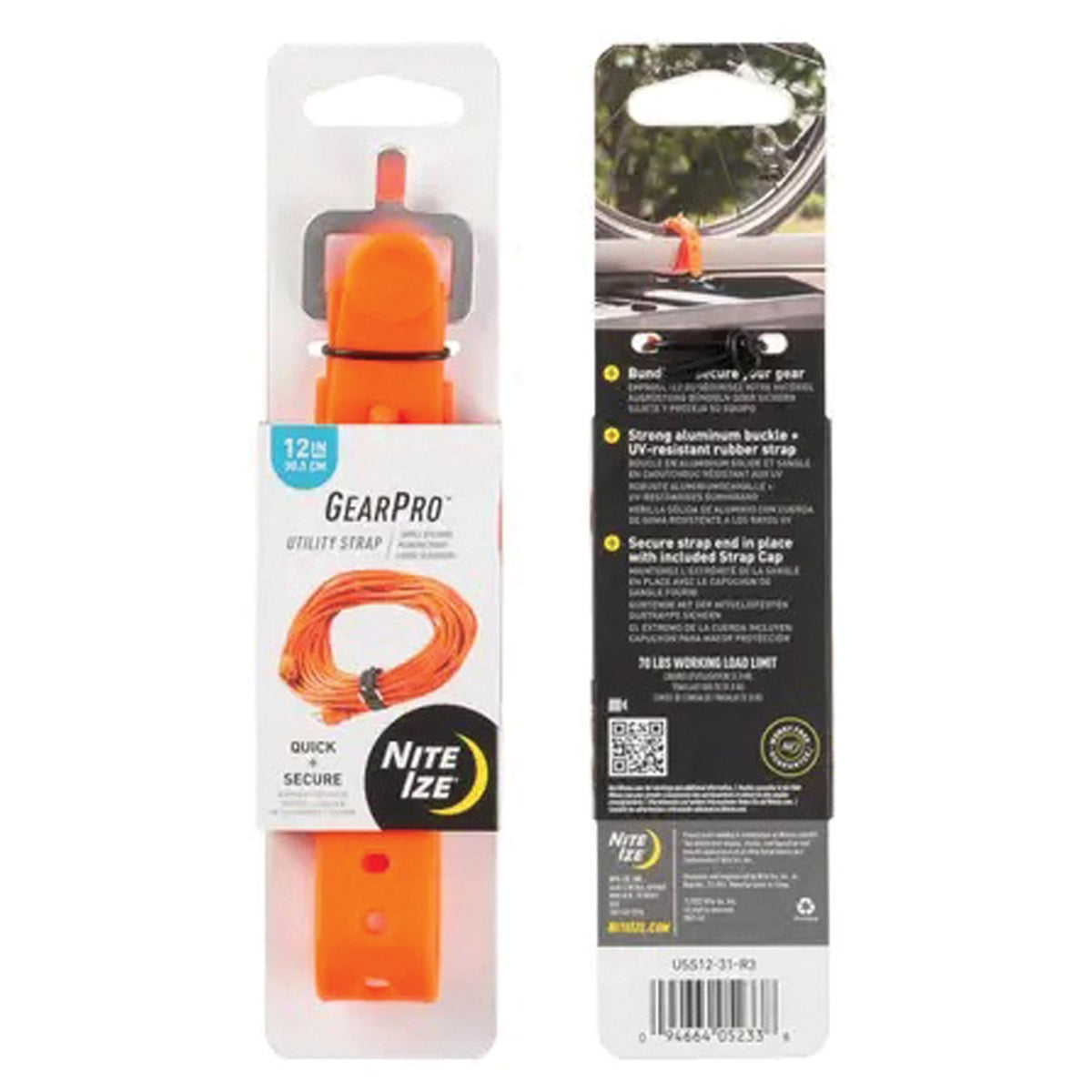 NITE IZE - GearPro Utility Strap 12 Inch - Bright Orange